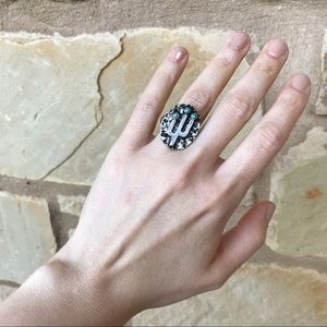 Jewelry - Silver Tone Statement Stretch Cactus Ring M Jewelry - Silver Tone Statement Stretch Cactus Ring M